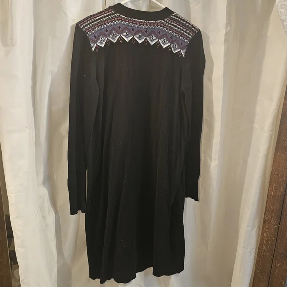 Black Cardigan with Patterned Accents - Picture 7 of 7